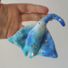 Mini porte-clé Raie manta tie dye